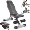 Yoleo Adjustable Weight Bench for Full Body Workout; Foldable Bench Press Bench of Home Gym Strength Training; Incline Decline Flat Utility Workout Bench with Quick Folding& Fast Adjustment (Black) - Thumbnail 3