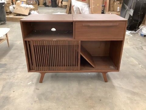 Jokuna 48" Vinyl Media Unit - Walnut - Lot 10055