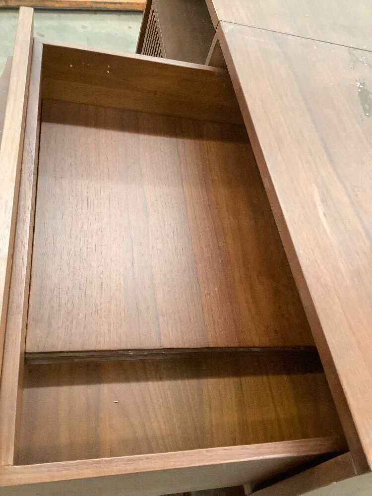 Jokuna 48" Vinyl Media Unit - Walnut - Image 4 - Lot 10055