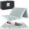 Folding Portable Seafoam Mattress Topper w/ Plush Foam - 4in - full - Thumbnail 1