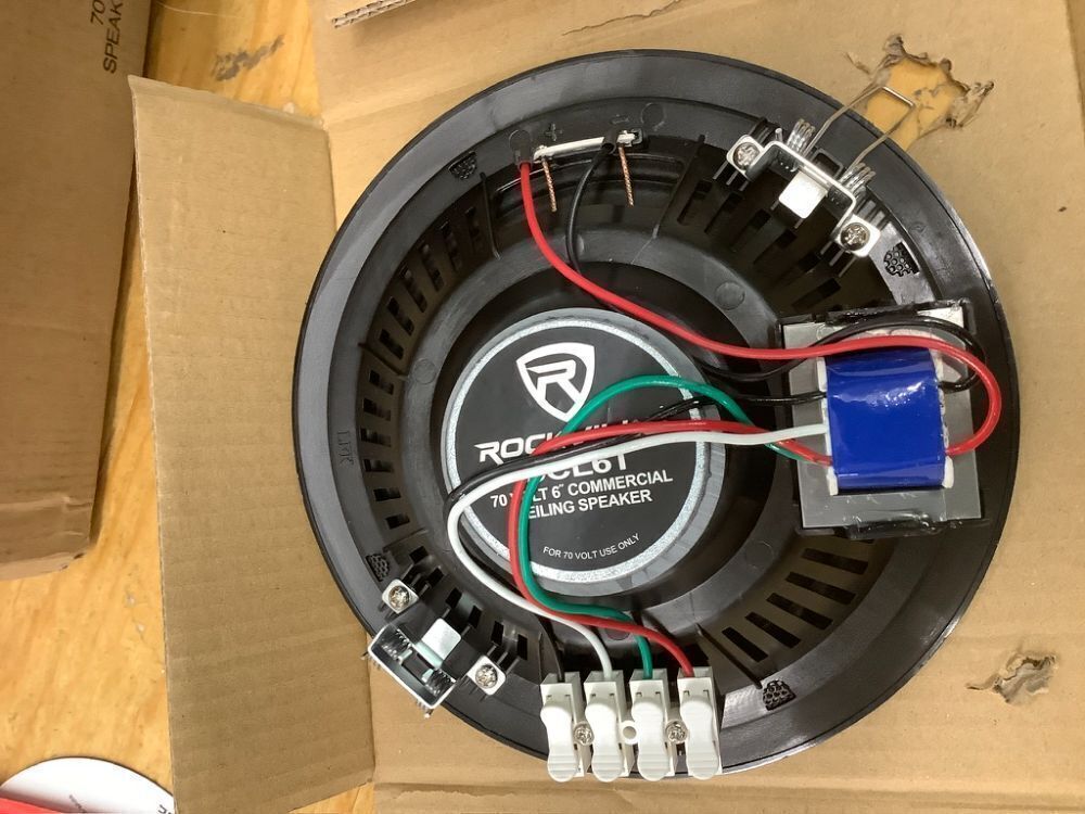 Rockville CCL6T (4) 70V 6" Commercial Ceiling Speakers, Paintable Grills, Easy Install, Custom Power Taps, Perfect for Restaurants/Offices - Image 3 - Lot 10086