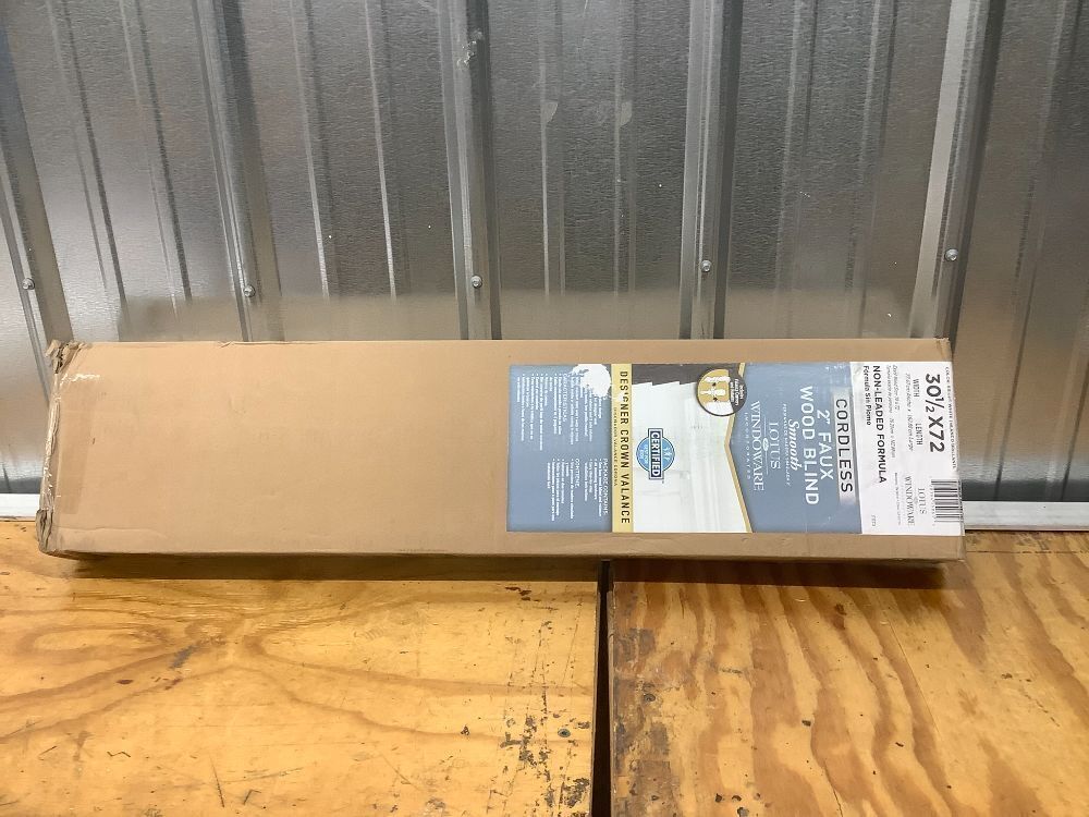 Lotus & Windoware Cordless, 2 Inch Faux Wood Blind, 30" Wide x 72" Long, Window Blinds, Blinds & Shades, Blinds for Indoor Windows, Embossed, Bright White - Image 3 - Lot 10102