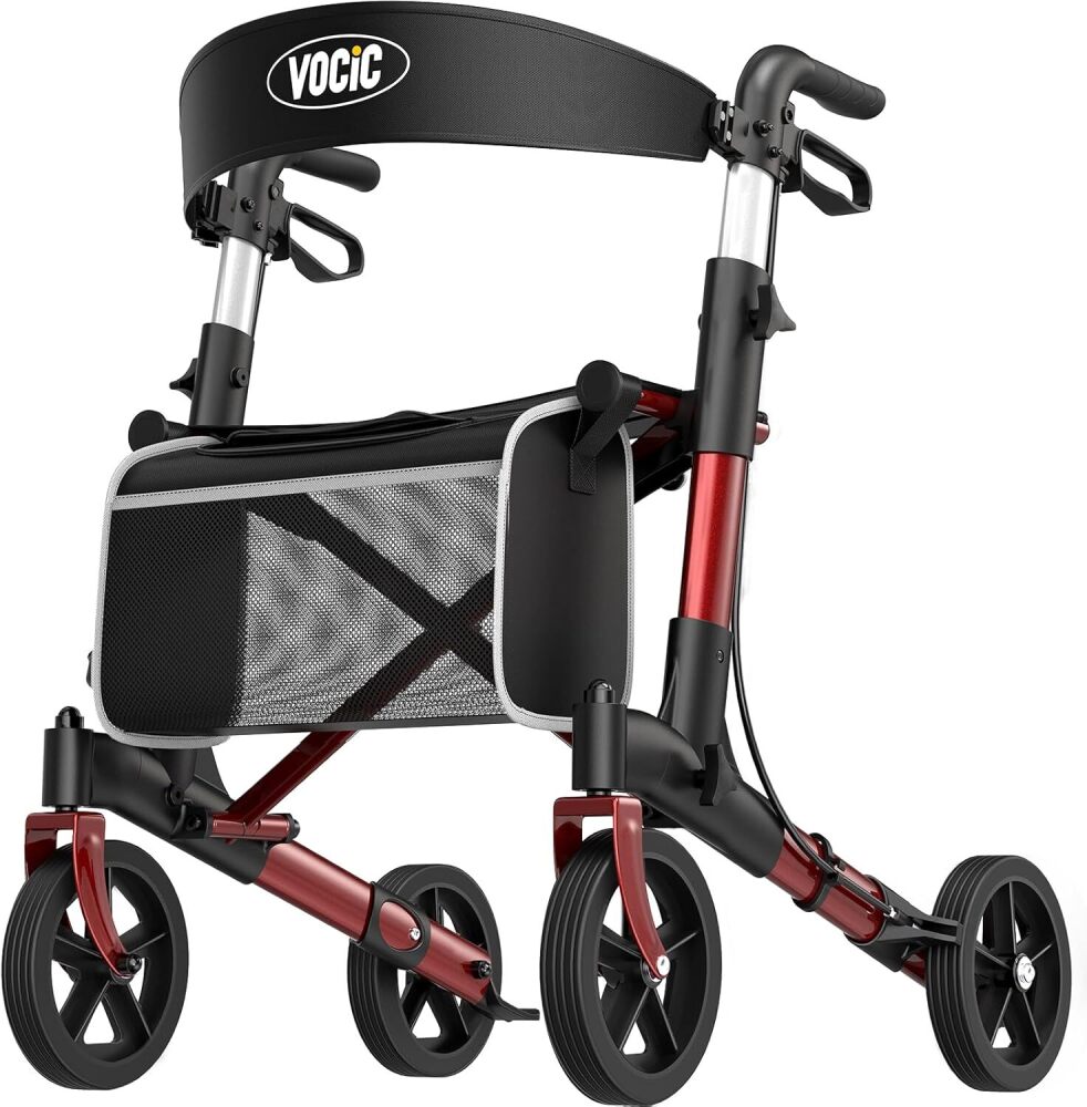 VOCIC Walkers-for-Seniors-with-Seat, Lightweight-Rollator-Walker-with-Seat-and-Brakes, Folding-Rolling-Walker-with-Wheels, All Terrain - Image 1 - Lot 10103