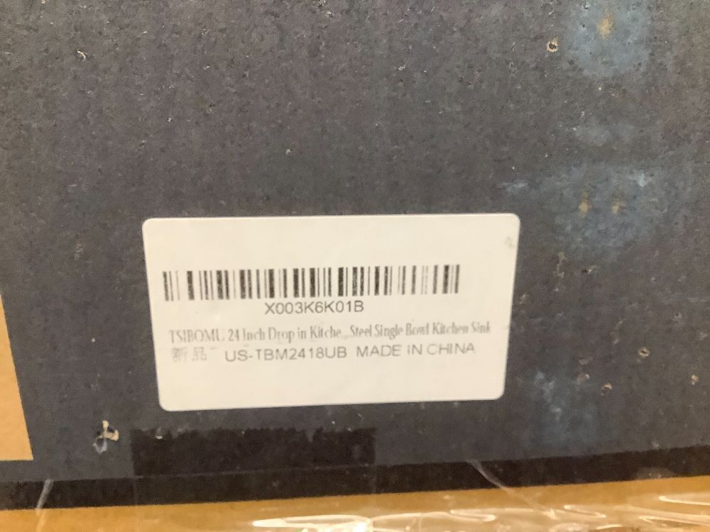 24x18 Inch Undermount Kitchen Sink Nano Black,18 Gauge Stainless Steel Single Bowl Kitchen Sink 9 Inch Deep Bowl Sink Undermount, 24"x18"x9" - Image 4 - Lot 10104