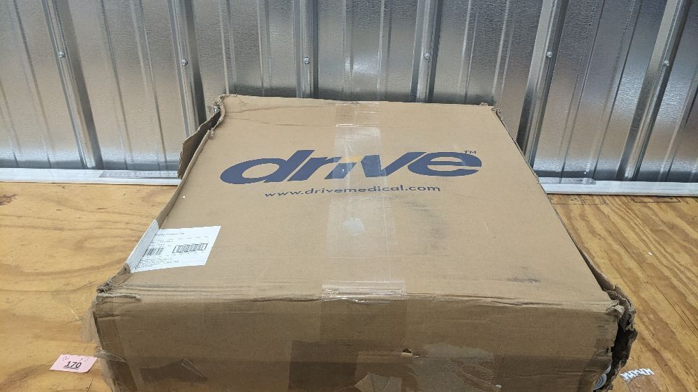 Drive Medical 11148-1 Folding Steel Bedside Commode Chair, Portable Toilet, Supports Individuals Weighing Up To 350 Lbs, with 7.5 Qt. Bucket and 13.5 Inch Seat, Grey - Image 2 - Lot 10115