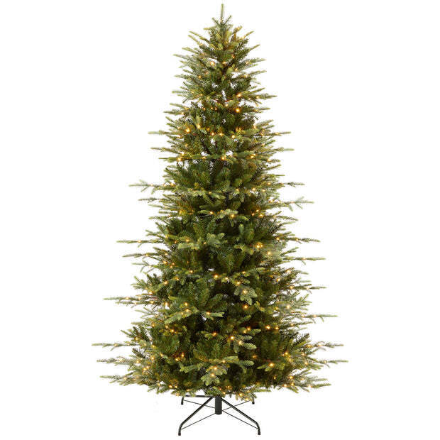Pre-Lit Artificial Aspen Slim Noble Fir Christmas Tree w/ Metal Stand - Image 1 - Lot 7511