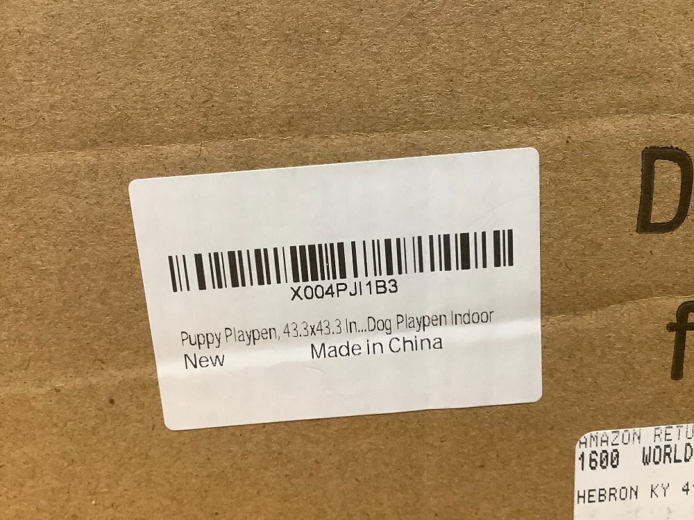 Puppy Playpen, 43.3x43.3 Inch Large Dog Play Pen for Small Pets Cats with Zipper Gate Dog Fence, Thickened Oxford Fabric Dog Playpen Indoor & Outdoor - Image 3 - Lot 10098