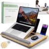 Lap Desk for Laptop – Bed Desk Tray Table with Cushion, 5 Angles, Phone & Tablet Holder, Mouse Pad & Ventilation – Laptop Stand, Lap Table, Couch Desk for 15”-17” Laptops (Gray) - Thumbnail 1