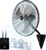 20” Wall Mount Fan 7000 CFM High Velocity Wall Industrial Fan 120° Oscillating Fans 3-Speed for Household, Commercial Use - ETL Listed, Black - Thumbnail 1