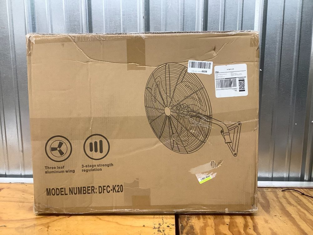 20” Wall Mount Fan 7000 CFM High Velocity Wall Industrial Fan 120° Oscillating Fans 3-Speed for Household, Commercial Use - ETL Listed, Black - Image 3 - Lot 10100