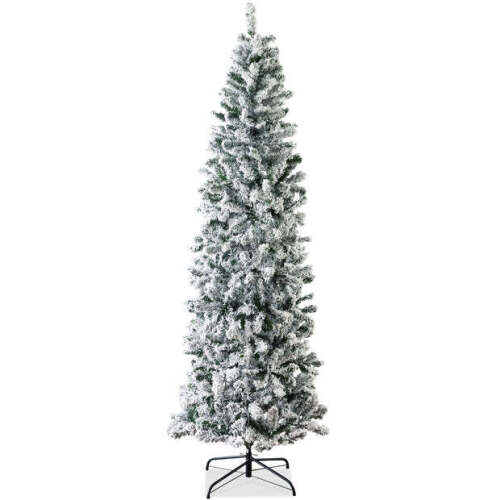 Snow Flocked Artificial Pencil Christmas Tree w/ Stand - Lot 7522
