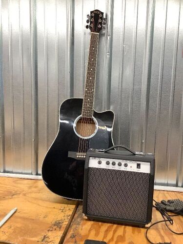 Electric Acoustic Guitar with Amp - Lot 7528