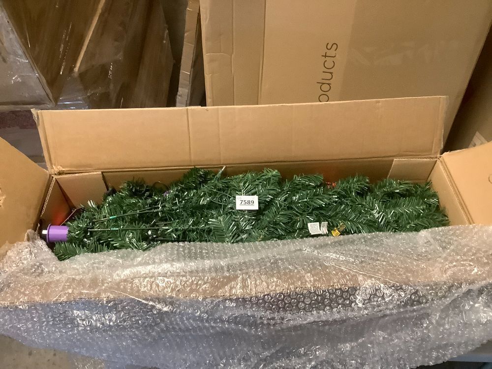 Pre-Lit Artificial Green Spruce Christmas Tree, w/Easy Assembly - Image 2 - Lot 7589