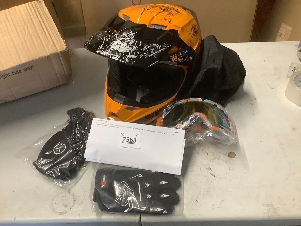 Loyoriwy DOT Approved Kids ATV Helmet with Visor Electric Dirt Bike for Kids 8-14 Lightweight Multi Sport Motorcycle Helmet for Boys Girls Youth BMX, Motocross,Dirt Bike Helmet - Image 2 - Lot 7563
