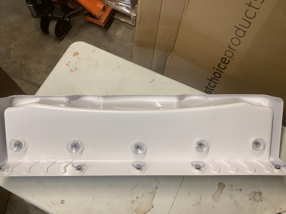 MMIOFANT Splash Guard for Bath Tub-Bathtub Caddy Tray with Play Shelf-Bathtub Shelf Over Tub for Kids' Toy-Bathroom Toy Organizers and Storage-Bath Side Table Toy Holder for Kid Baby Toddlers (White) - Image 7 - Lot 7583