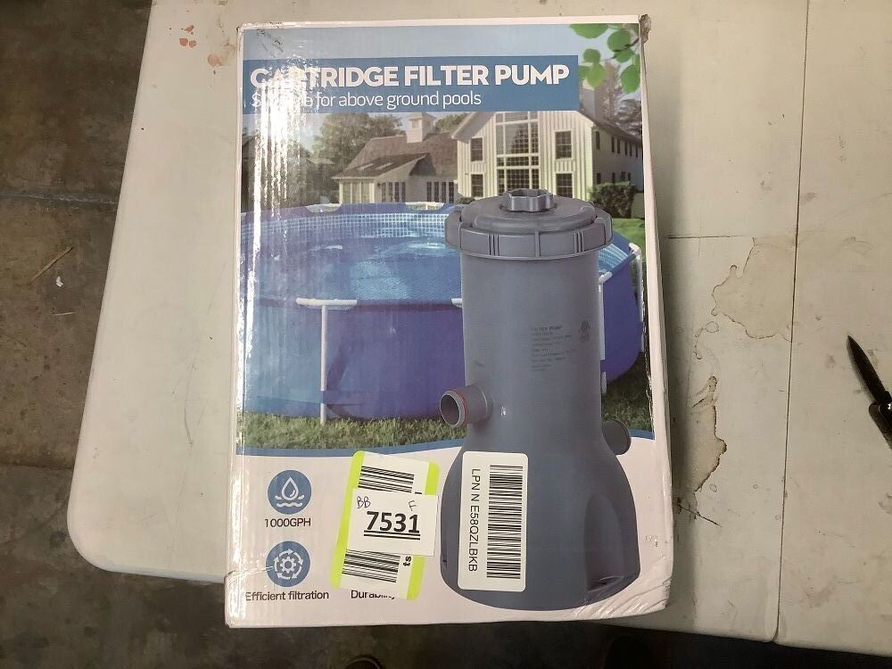 Bestway Flowclear 1,000 Gallons Per Hour 120 Volt Above Ground Swimming Pool Water Filter Pump Cartridge with Automatic Shut Off Timer - Image 1 - Lot 7531