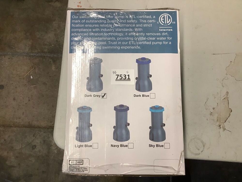 Bestway Flowclear 1,000 Gallons Per Hour 120 Volt Above Ground Swimming Pool Water Filter Pump Cartridge with Automatic Shut Off Timer - Image 2 - Lot 7531