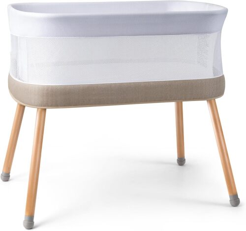 VaVaSoo Rocking Bassinet for Baby 3 Speeds Electric Bedside Sleeper with White Noise, Automatic Bedside Crib for Newborn, Brownish-Yellow - Lot 7551