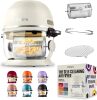 Fritaire Air Fryer - Glass AirFryer 5 Quart w/ 360 Visibility, Self-Cleaning, 400F Vortex Air Fryer for Even Cooking, BPA-Free Teflon Free, 6-in-1 Functions, Rotisserie, Roast, Bake, White - Thumbnail 1