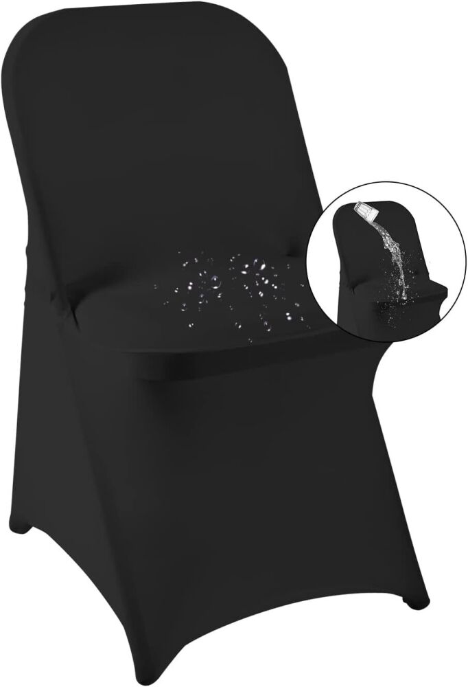 (48) MAGALO Black Spandex Spandex Folding Waterproof Chair Covers - Image 3 - Lot 51