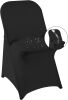 (48) MAGALO Black Spandex Spandex Folding Waterproof Chair Covers - Thumbnail 3