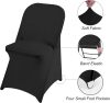 (48) MAGALO Black Spandex Spandex Folding Waterproof Chair Covers - Thumbnail 5