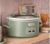 Crock-Pot Locking Lid 6qt Cook and Carry Programmable Slow Cooker Moonshine Green-Dent on bottom - Thumbnail 3