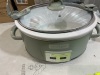 Crock-Pot Locking Lid 6qt Cook and Carry Programmable Slow Cooker Moonshine Green-Dent on bottom - Thumbnail 4