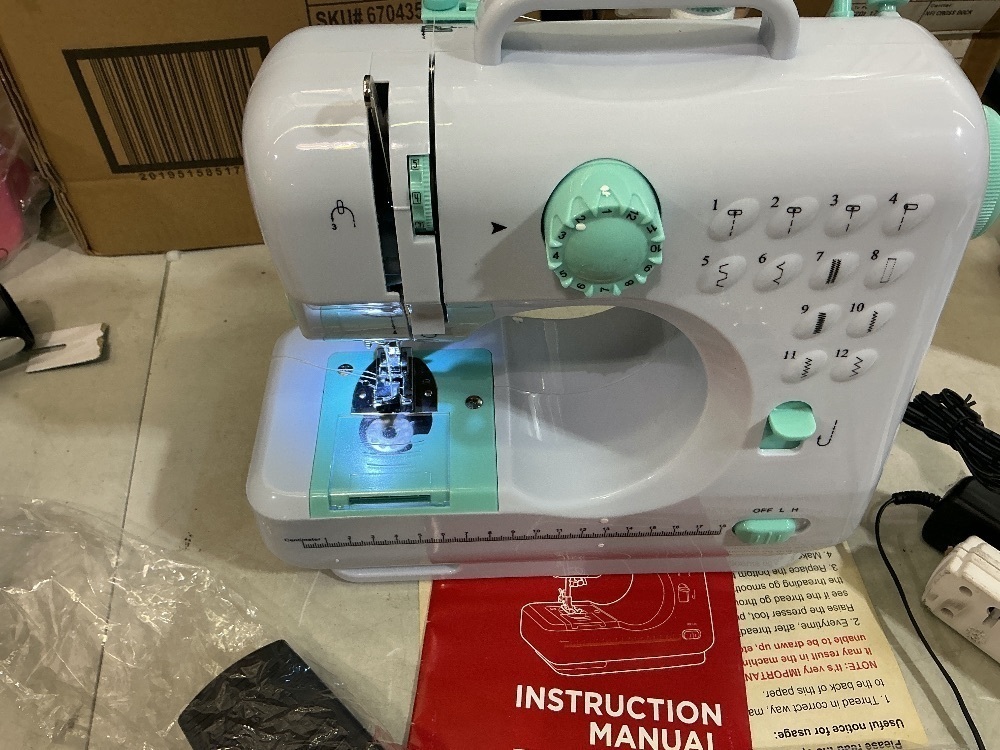 6V Portable Foot Pedal Sewing Machine w/ 12 Stitch Patterns - Image 3 - Lot 58