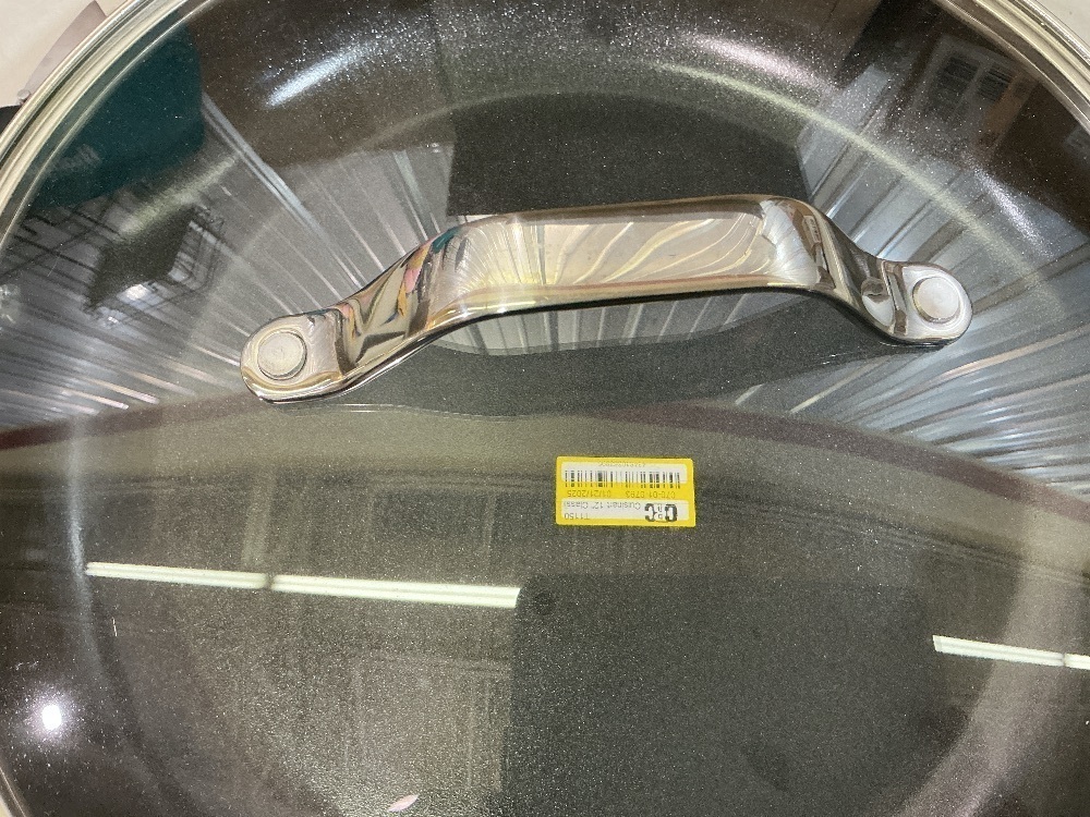 Cuisinart 12" Classic Stainless Ceramic Nonstick Skillet: Dishwasher-Safe, Stay-Cool Handle, Even-Heating, Silver w lid - Image 6 - Lot 61