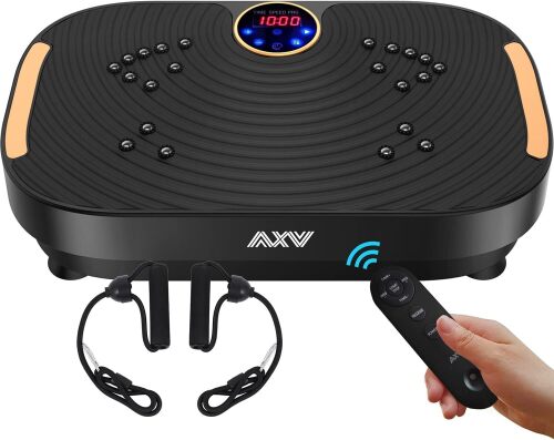 AXV Vibration Plate Exercise Machine Whole Body Workout Vibrate Fitness Platform Lymphatic Drainage Machine for Weight Loss Shaping Toning Wellnes - Lot 62
