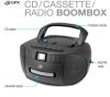 GPX Portable Am/FM Boombox with CD and Cassette Player, Black - Thumbnail 2