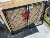 2-Panel Wrought Iron Geometric Fireplace Screen w/ Magnetic Doors - 44x33in - Thumbnail 2
