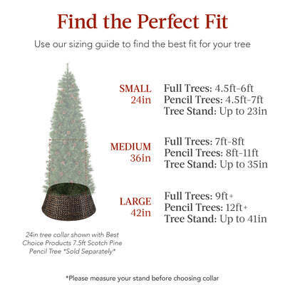 Woven Hyacinth Christmas Holiday Tree Collar - 42in - Image 2 - Lot 70