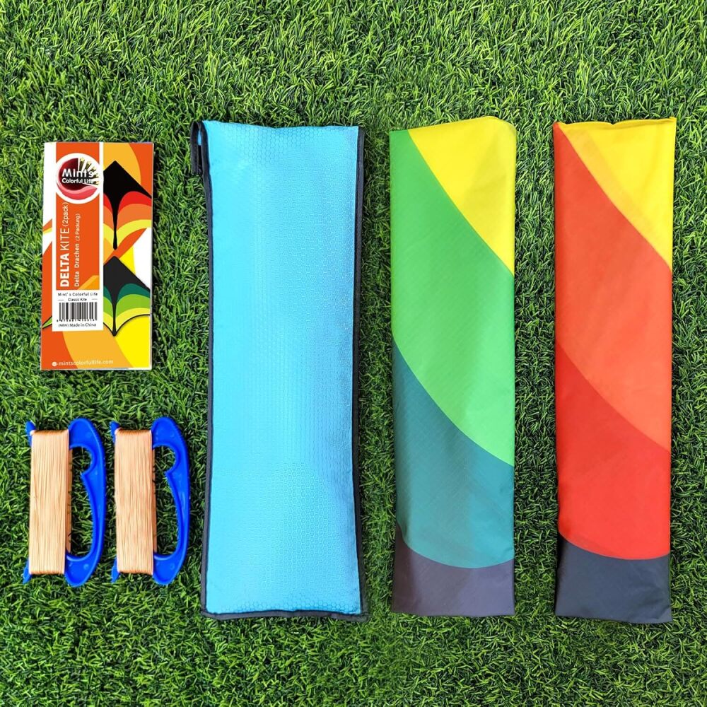 Mint's Colorful Life Delta Kite for Kids & Adults, Extremely Easy to Fly Kite, Best Kites for Beginner 2pack - Image 6 - Lot 74