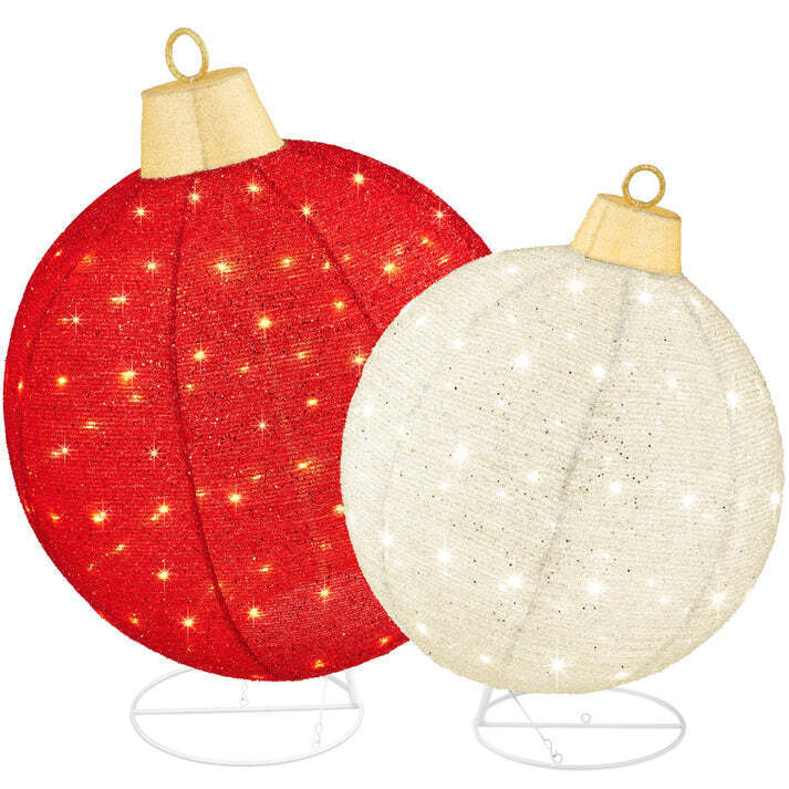 2pc Lighted Pop-Up Christmas Ornaments Decoration w/ 180 LED Lights, Stand - Image 1 - Lot 75