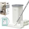 PROHOME Mop and Bucket Set for Home, Hands-Free White Flat Squeeze Mop and Bucket System,Floor/Wall Cleaner with Long Handle, Wet/Dry Use (Mop and Buckets... - Thumbnail 1