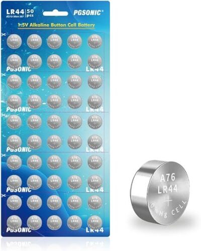 PGSONIC 62 Pack LR44 replaces(357,AG13,SR44) Batteries, 1.5 Volt Alkaline Button Cell Batteries with Long Lasting Power - Lot 82