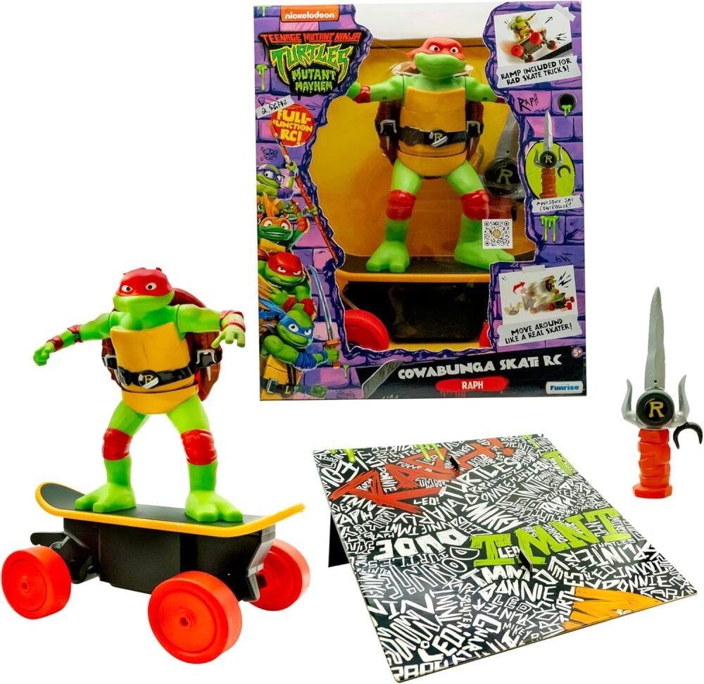 Teenage Mutant Ninja Turtles, Remote Control Skate Toy, Raphael Cowabunga RC Car, imitates Real Skate Tricks, Ages 3+ - Image 1 - Lot 84