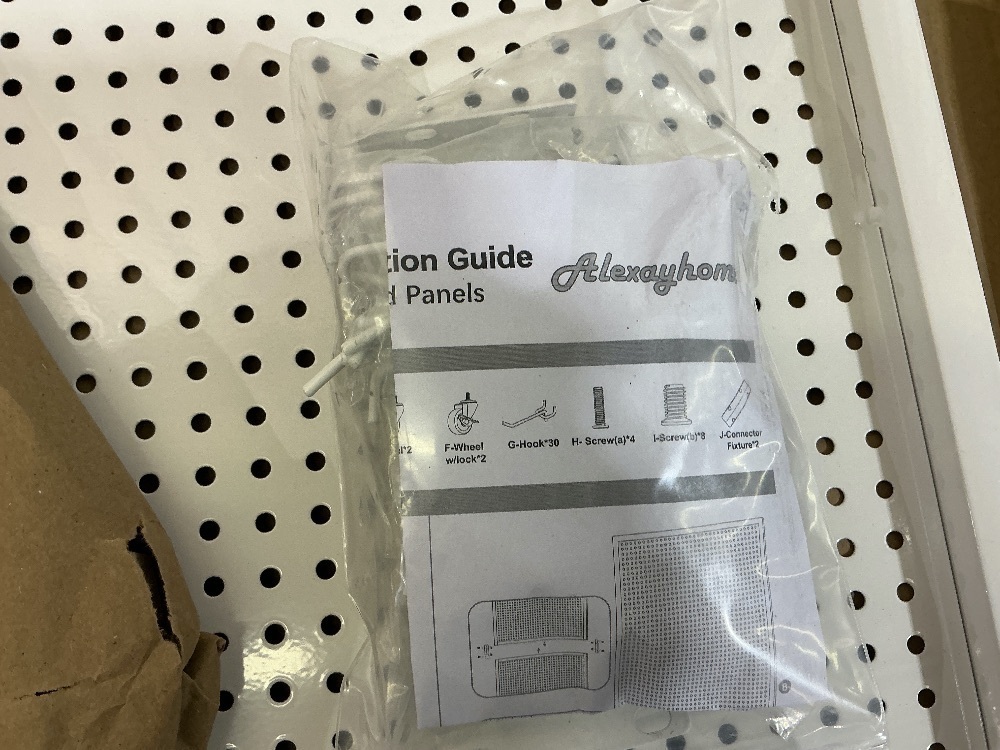 24" X70" Pegboard with Extra 30 Hooks, Metal Pegboard Display Stand with Wheels, Display Rack with Heavy-Duty T-Base for Vendors & Retail, White - Image 2 - Lot 90