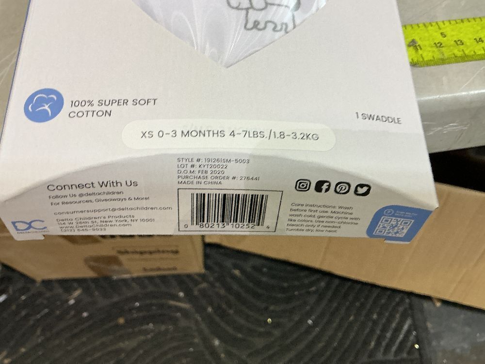 Delta Children Little Lambs Adjustable Swaddle Wrap - Premium Cotton 0-3 Months-for boys-1 swaddler - Image 3 - Lot 112