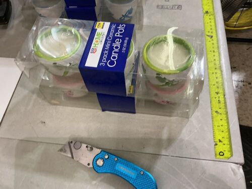 Rite Aid Home Designs 3 Pack dragonfly pattern candles (2) 3 packs 6 candles in total - Lot 118
