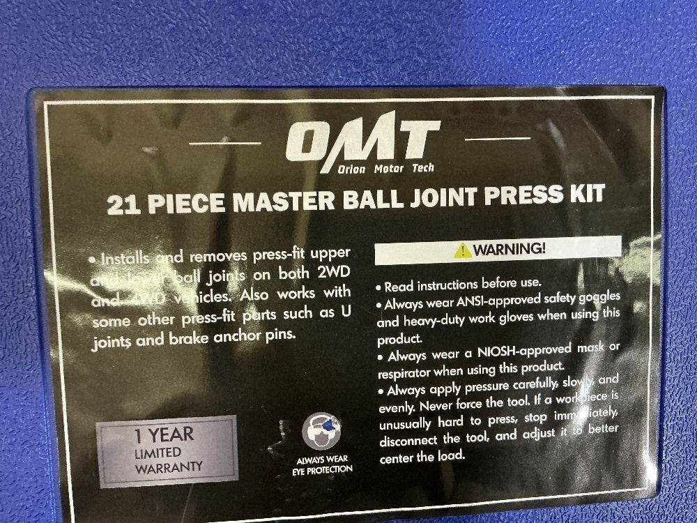 Orion Motor Tech Ball Joint Press Kit, 21-Piece Master Ball Joint Removal Tool with C-Frame, Heavy-Duty Brake Anchor Pin U Joint Ball Joint Press Tool for 2WD and 4WD Car - Image 5 - Lot 120