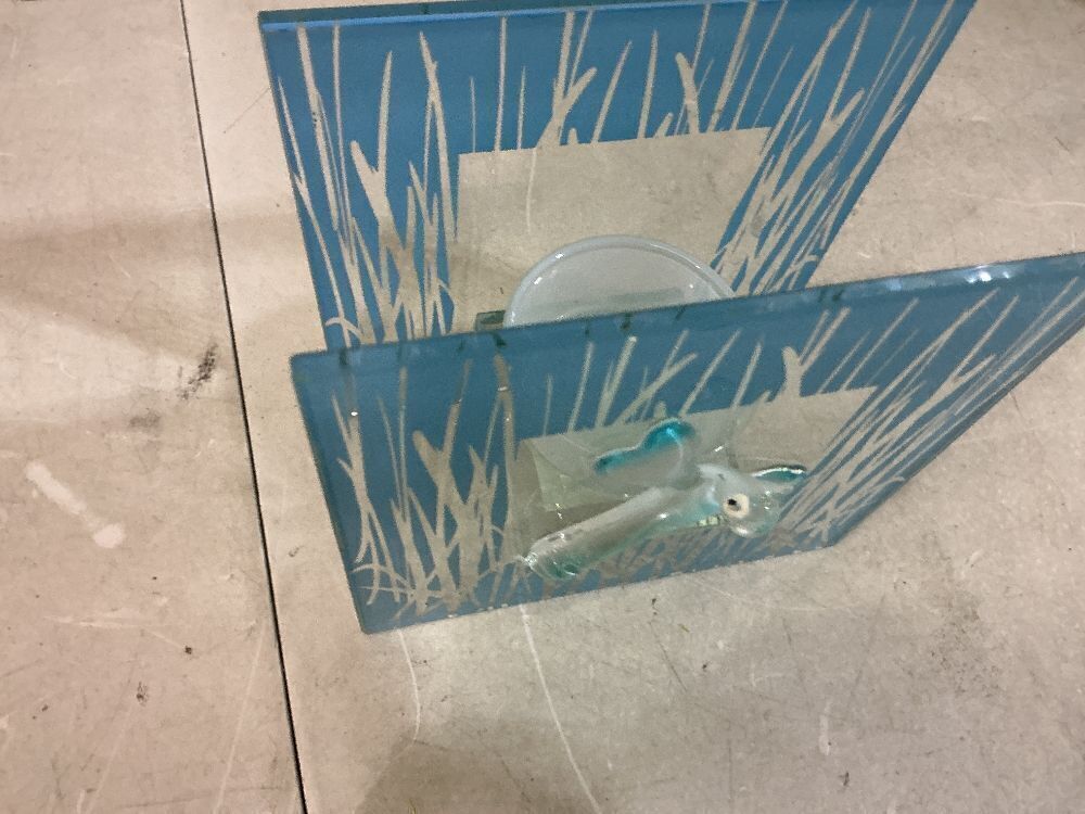 Blue Glass Dragonfly Tea Candle Holder - Image 1 - Lot 124