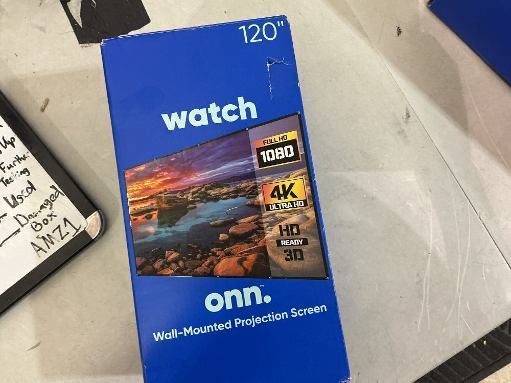 onn. Indoor/Outdoor Folding Projector Screen, White, 120" - Image 7 - Lot 91