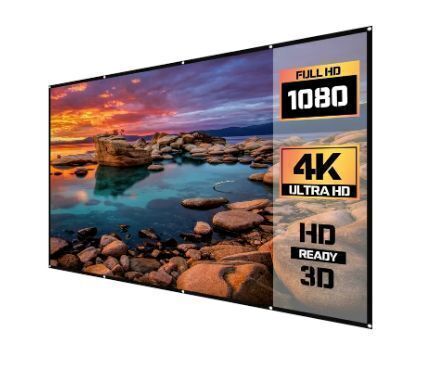 onn. Indoor/Outdoor Folding Projector Screen, White, 120" - Lot 92