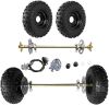 Tacsal 29 inch Rear Axle Shaft Assembly Kit with Front/Rear Wheels Tires Rims and Brake Assembly and T8F Chain, 740MM Assembly Complete Wheel Hub Kit Suitable for DIY Go Kart Quad Trike Drift Bikes - Thumbnail 1