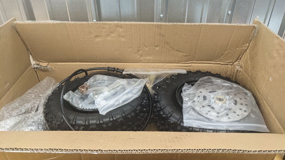 Tacsal 29 inch Rear Axle Shaft Assembly Kit with Front/Rear Wheels Tires Rims and Brake Assembly and T8F Chain, 740MM Assembly Complete Wheel Hub Kit Suitable for DIY Go Kart Quad Trike Drift Bikes - Image 4 - Lot 19