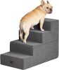 EHEYCIGA Dog Stairs for Bed 20" H, 4-Step Extra Wide Dog Steps for High Bed - Thumbnail 1
