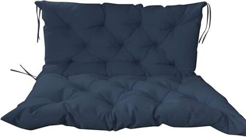 Outdoor Swing Cushions Waterproof, with Tie Non Slip Con Backrest Garden Patio Bench Swing Chair Replacement Seat Pad 2 3 Seater Lounger Cushion - Lot 7199